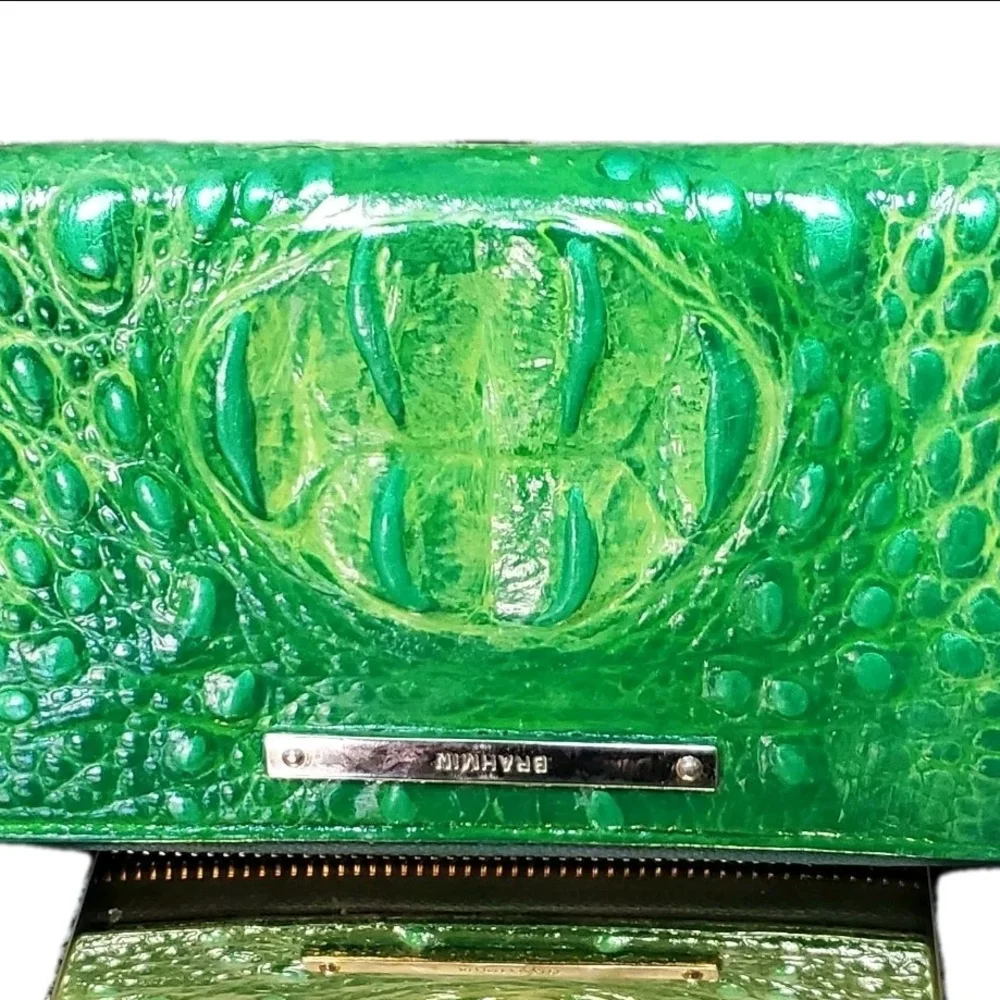 Brahmin Artist DYED Electric Lime Green Wallet